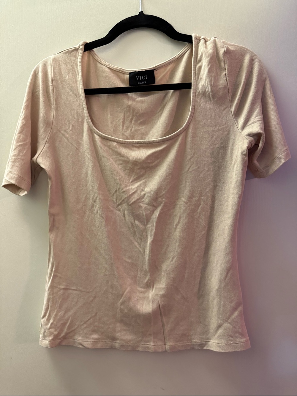 Vici Pale Pink Scoop Neck Short Sleeve Tee